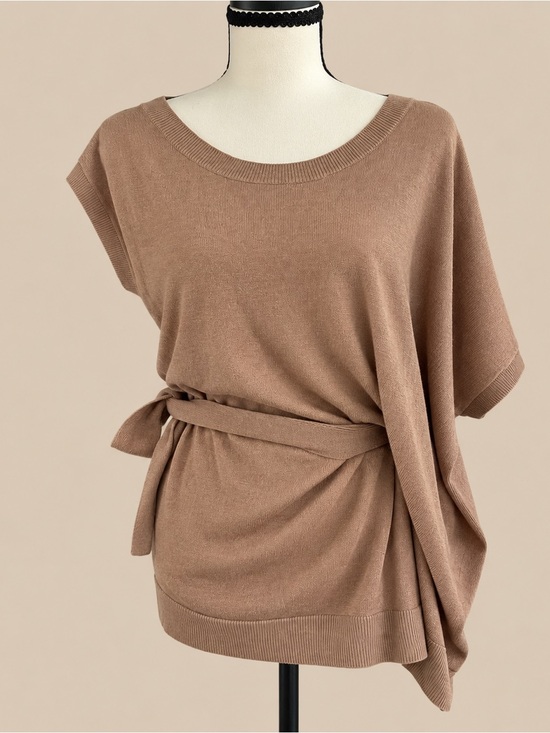 M. Rena Sweaters - M Rena Artsy Abstract Tie Waist Sweater OS